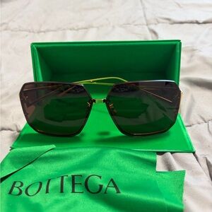 Bottega Veneta Gold Frame Sunglasses with Dark Lenses